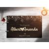 Just Customized Personalized Handmade Mr Mrs Wedding Guest Book for Bride and Groom Wood Alternative Custom Engraved Newlywed Marriage Album (Design 05, Chocolate Walnut) view 2