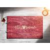 Just Customized Personalized Handmade Mr Mrs Wedding Guest Book for Bride and Groom Wood Alternative Custom Engraved Newlywed Marriage Album (Design 04, Rosewood) view 2