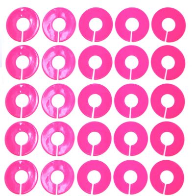 JSP Manufacturing Blank Round Plastic Rack Dividers - Pick a Color/Pick a Quantity (Pink, 25)