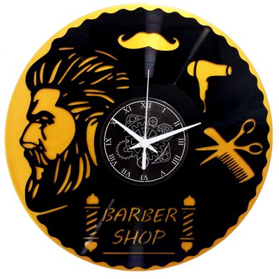 Instant Karma Clocks | Wall Clock | Barber Shop | Hair Salon | Hairdresser Stylist (Black and Gold B3)