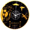 Instant Karma Clocks | Wall Clock | Barber Shop | Hair Salon | Hairdresser Stylist (Black and Gold B3) view 1
