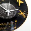 Instant Karma Clocks | Wall Clock | Barber Shop | Hair Salon | Hairdresser Stylist (Black and Gold B3) view 3