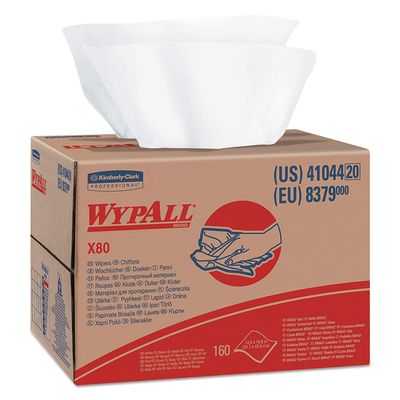 41044 X80 Cloths, HYDROKNIT, BRAG Box, White, 12 1/2 x 16 4/5, 160 per Box