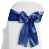 Lann's Linens - 50 Elegant Satin Wedding/Party Chair Cover Sashes/Bows - Ribbon Tie Back Sash - Royal Blue view 1