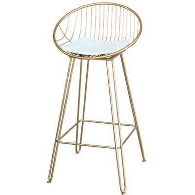 RXBFD Modern Wrought Iron Bar Stool, Casual High Stool, Steel Frame with Strong Load Capacity, Sponge Cushion, for Kitchen | Breakfast | Counter | Conservatory | Caf | Pub