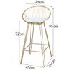 RXBFD Modern Wrought Iron Bar Stool, Casual High Stool, Steel Frame with Strong Load Capacity, Sponge Cushion, for Kitchen | Breakfast | Counter | Conservatory | Caf | Pub view 2