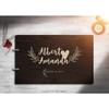 Just Customized Personalized Handmade Mr Mrs Wedding Guest Book for Bride and Groom Wood Alternative Custom Engraved Newlywed Marriage Album (Design 10, Chocolate Walnut) view 2