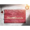 Just Customized Personalized Handmade Mr Mrs Wedding Guest Book for Bride and Groom Wood Alternative Custom Engraved Newlywed Marriage Album (Design 05, Rosewood) view 2