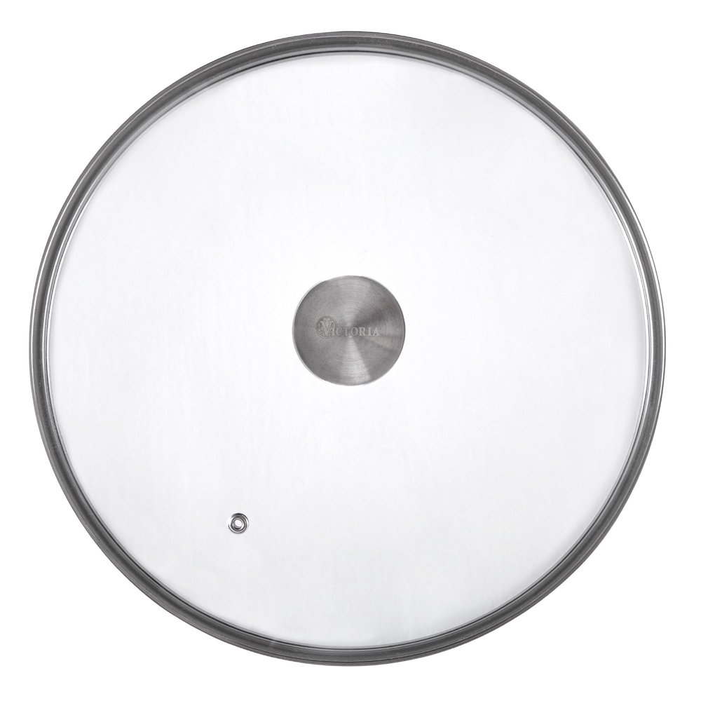 11.5-Inch Glass Lid for Victoria Round 12-Inch Cast Iron Skillet or Pan, Custom Made for Only Victoria Brand, Internal Diameter 11.5-Inch, External Diameter 12 Inch