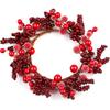 Factory Direct Craft Red Artificial Berry Candle Ring | 1 piece view 1