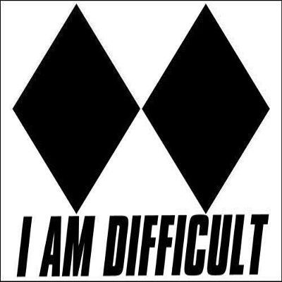 MAGNET 3x5 inch I AM Difficult Double Diamond Sticker (snow ski snowboard skier skiing) Magnetic vinyl bumper sticker sticks to any metal fridge, car, signs