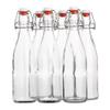 AYL Flip Top Glass Bottle [16 fl. oz./Pack of 6] Swing Top Brewing Bottle with Stopper for Beverages, Oil, Vinegar, Kombucha, Beer, Water, Soda, Kefir Airtight Lid & Leak Proof Cap Clear view 1