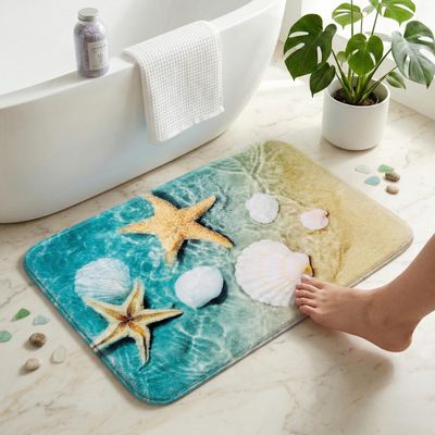 WODEJIA Bathroom Anti-Slip Floor mat Beach Starfish Carpt 24x16 Inches