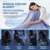 LUXEAR Cooling Blanket Throw, Arc-Chill Q-Max >0.5 for Hot Sleepers, Absorbs Heat to Keep Body Cool for Night Sweats, Lightweight Summer Cool Blankets for Sleeping, Gifts for Women & Men,Blue view 3