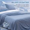 LUXEAR Cooling Blanket Throw, Arc-Chill Q-Max >0.5 for Hot Sleepers, Absorbs Heat to Keep Body Cool for Night Sweats, Lightweight Summer Cool Blankets for Sleeping, Gifts for Women & Men,Blue view 4