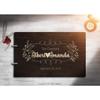 Just Customized Personalized Handmade Mr Mrs Wedding Guest Book for Bride and Groom Wood Alternative Custom Engraved Newlywed Marriage Album (Design 07, Chocolate Walnut) view 2