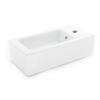 Renovators Supply Manufacturing Wall Mounted Bathroom Sink 19.8 In. White Ceramic Rectangular Wall Hung Sink With Overflow And Single Faucet Hole view 1