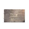 Just Customized Personalized Handmade Mr Mrs Wedding Guest Book for Bride and Groom Wood Alternative Custom Engraved Newlywed Marriage Album (Design 06, Black Walnut) view 1