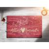 Just Customized Personalized Handmade Mr Mrs Wedding Guest Book for Bride and Groom Wood Alternative Custom Engraved Newlywed Marriage Album (Design 02, Rosewood) view 2