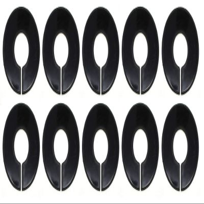 JSP Manufacturing Blank Round Plastic Rack Dividers - Pick a Color/Pick a Quantity (Black, 10)