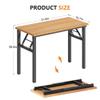 DlandHome Folding Desk Small Desk 31.5 inches Computer Desk for Home Office Folding Table Writing Table for Small Spaces No Assembly Required Teak & Black Frame view 3
