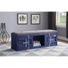 Acme Cargo Storage Bedroom Bench in Gray Fabric & Blue view 2