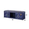 Acme Cargo Storage Bedroom Bench in Gray Fabric & Blue view 3