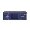 Acme Cargo Storage Bedroom Bench in Gray Fabric & Blue view 4