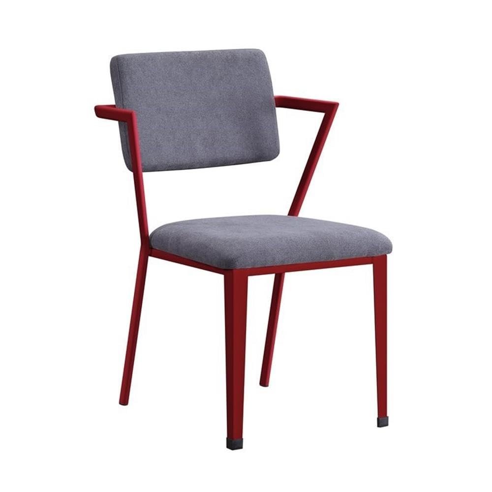 Acme Cargo Kids Chair in Gray Fabric & Red