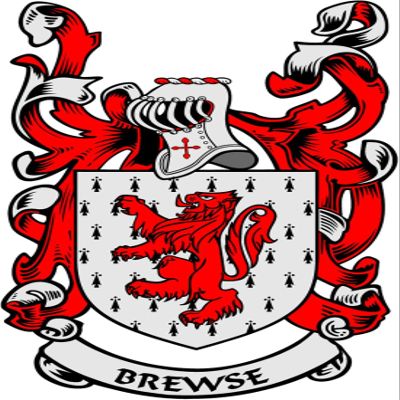 Brewse Family Crest 3" Coat of Arms Fridge Round Magnet