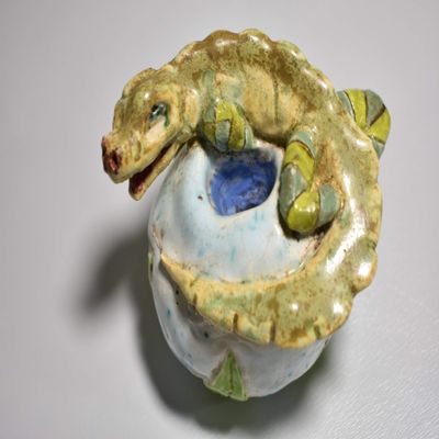 Alligator mini Vessel for incense airplant paperweight