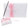 Engerla Bridal Five Wedding Accesorries Sets Pink Wedding Guest Wedding Ceremony Supplies Party Favor Sets Wedding Flower Girl Basket Guest Book Pen with Ring Pillow and Garter view 3