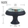 4 Pieces Set Cabinets Hardware Round Furniture Knobs Country Rustic Distressed Teal Green Barn Wood Print,Drawer Dresser Cupboard Wardrobe Pulls Handles for Home Kitchen view 4