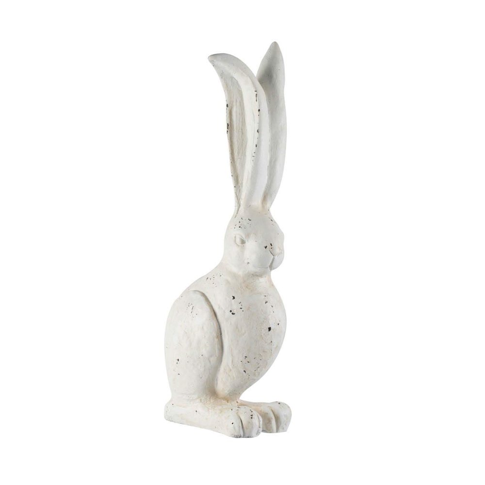 A & B Home D77063 Indoor Outdoor Small Vintage Rabbit Figurine Statue, White