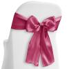 Lann's Linens - 50 Elegant Satin Wedding/Party Chair Cover Sashes/Bows - Ribbon Tie Back Sash - Fuchsia view 1