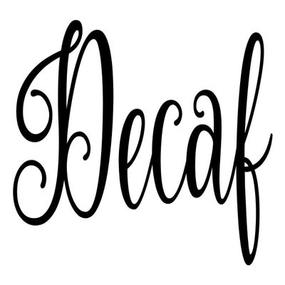 Decaf 4w x 2.5h Label | Kitchen Pantry Organization | Die Cut Vinyl Decal | Black Fancy Font (Sticker Only)