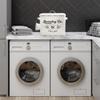 AuldHome Design Farmhouse Laundry Powder Container, White Enamelware Detergent Bin w/ Scoop view 3