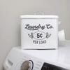 AuldHome Design Farmhouse Laundry Powder Container, White Enamelware Detergent Bin w/ Scoop view 4