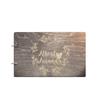 Just Customized Personalized Handmade Mr Mrs Wedding Guest Book for Bride and Groom Wood Alternative Custom Engraved Newlywed Marriage Album (Design 01, Black Walnut) view 1
