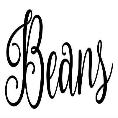 Beans 4w x 2h Label | Kitchen Organization | Die Cut Vinyl Decal | Black Fancy Font (Sticker Only)