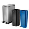 Home Zone Living 13 Gallon Slim Kitchen Trash Can with Dual Compartments for Trash and Recycling, Soft Close Lid, Step Pedal, Stainless Steel, Silver, Gen 1 view 1