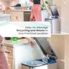 Home Zone Living 13 Gallon Slim Kitchen Trash Can with Dual Compartments for Trash and Recycling, Soft Close Lid, Step Pedal, Stainless Steel, Silver, Gen 1 view 2