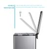Home Zone Living 13 Gallon Slim Kitchen Trash Can with Dual Compartments for Trash and Recycling, Soft Close Lid, Step Pedal, Stainless Steel, Silver, Gen 1 view 4
