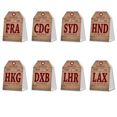Around The World Table Cards, (Pack of 12)