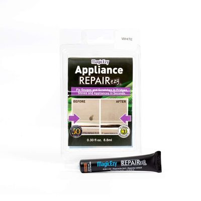 MagicEzy Appliance RepairEzy - (White) | Enamel Appliance Scratch Repair Touchup Paint for Stove, Microwave, Fridge | Enamel, Metal, Stainless Steel | Strong Epoxy