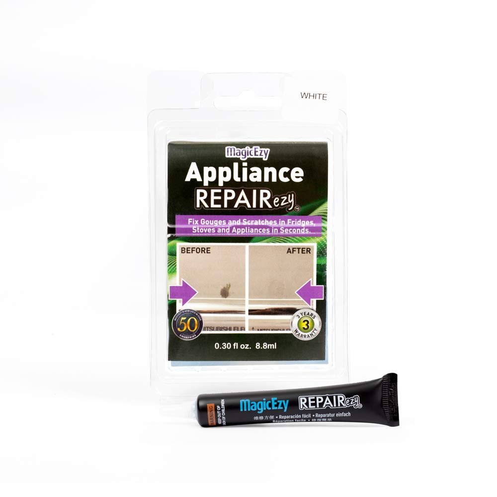 MagicEzy Appliance RepairEzy - (White) | Enamel Appliance Scratch Repair Touchup Paint for Stove, Microwave, Fridge | Enamel, Metal, Stainless Steel | Strong Epoxy
