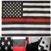 American Wholesale Superstore 3x5 USA Thin Red Line Fire Fighter Dept Department Memorial 3'x5' 210D Nylon Embroidered Premium Quality Heavy Duty Flag (RUF) view 1
