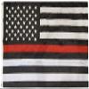 American Wholesale Superstore 3x5 USA Thin Red Line Fire Fighter Dept Department Memorial 3'x5' 210D Nylon Embroidered Premium Quality Heavy Duty Flag (RUF) view 2
