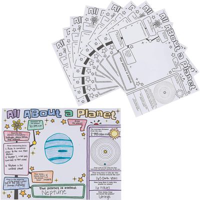 Fun Express Cyo All About A Planet Poster - 30 Pieces - Educational And Learning Activities For Kids