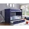 Acme Cargo Full Over Full Bunk Bed with Built-in Ladder in Blue Metal view 2